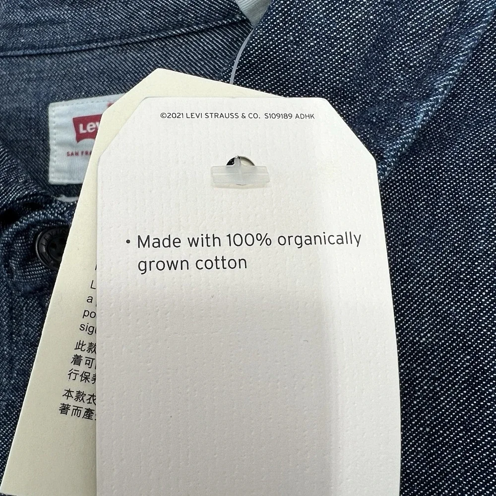 Levi's Made‎ & Crafted New Standard Shirt Dark Wash Denim Loose Fit (Size L)